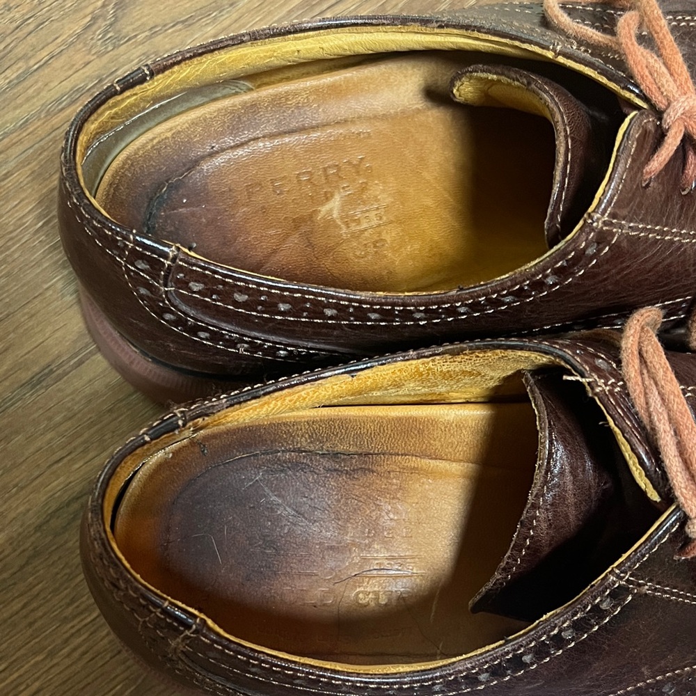 Sperry Top-Sider Dark Brown Leather Gold Bellingham Wingtip Oxfords - Picture 3 of 8